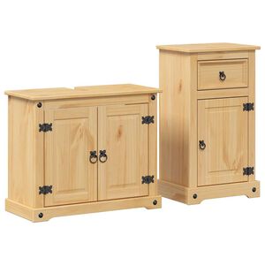 vidaXL 2 Piece Bathroom Furniture Set "Corona" Solid Wood Pine