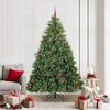 vidaXL Artificial Christmas Tree with 300 LEDs Green 210 cm PE and PVC