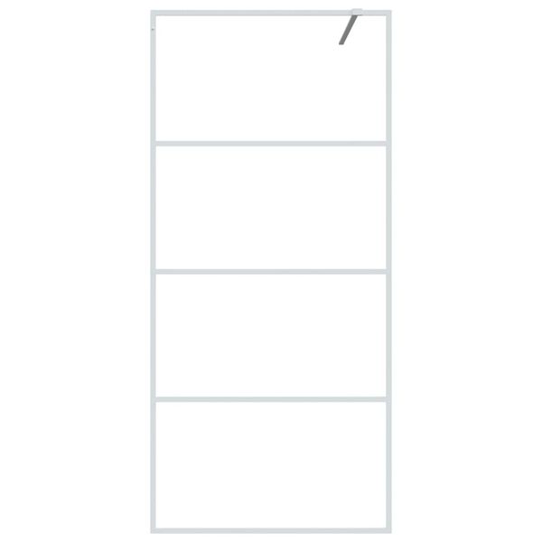 vidaXL Walk-in Shower Wall White 90x195 cm Clear ESG Glass