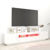 vidaXL TV Cabinet with LED Lights White 200x35x40 cm