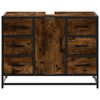 vidaXL Bathroom Sink Cabinet Smoked Oak 80x33x60 cm Engineered Wood