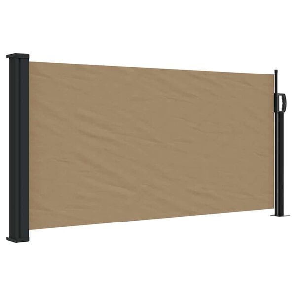 vidaXL Retractable Side Awning Taupe 100x500 cm