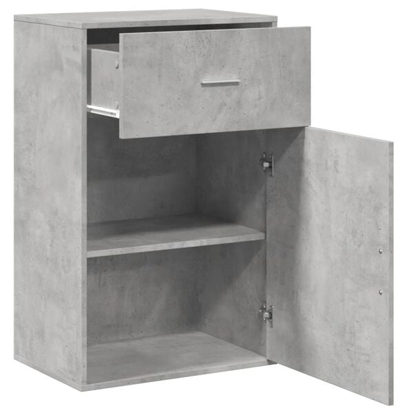 vidaXL Storage Cabinet Concrete Grey 56.5x39x90 cm Engineered Wood