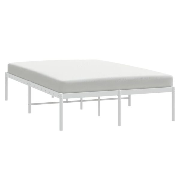 vidaXL Metal Bed Frame without Mattress White 120x200cm