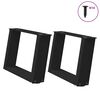 vidaXL Coffee Table Legs U-Shaped 2 pcs Black 40x(30-31) cm Steel