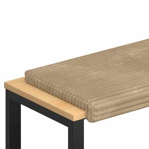 vidaXL Bench Cushion Plush Corduroy Taupe Depth 35 cm