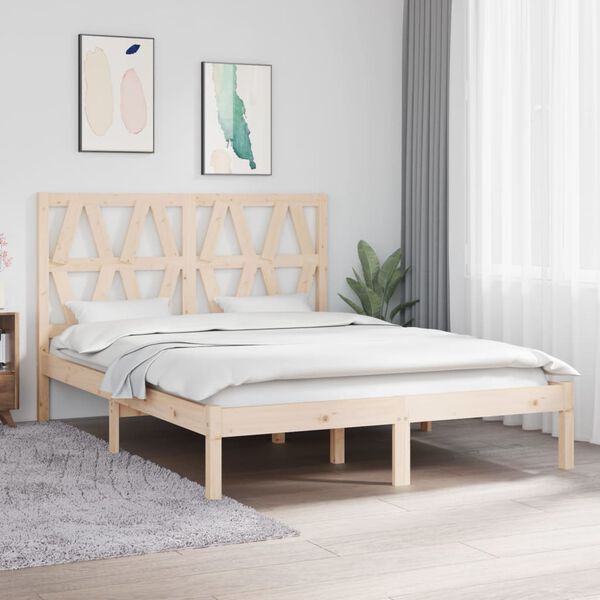 vidaXL Bed Frame without Mattress Solid Wood Double