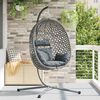 vidaXL Hanging Egg Chair Manual Anthracite and grey 104 x 100 x 191 cm