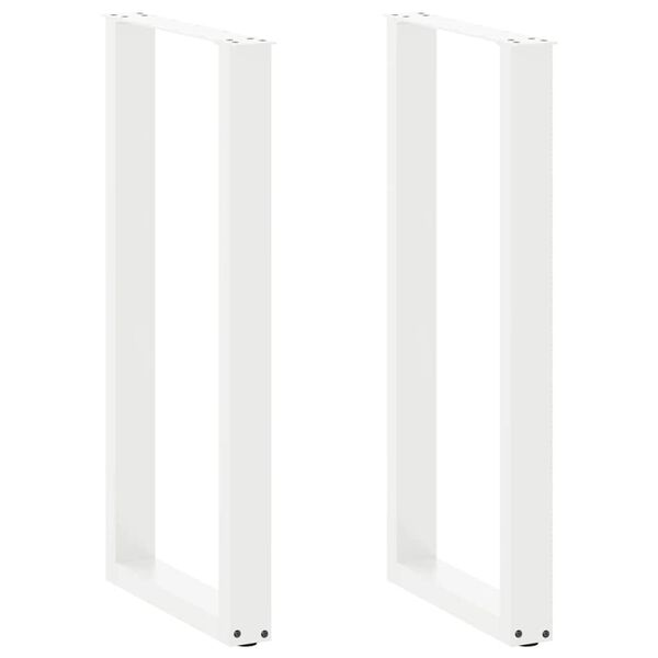 vidaXL Bar Table Legs U-Shaped 2 pcs White 40x(100-101) cm Steel