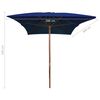 vidaXL Garden Parasol with Wooden Pole Blue 200x300 cm