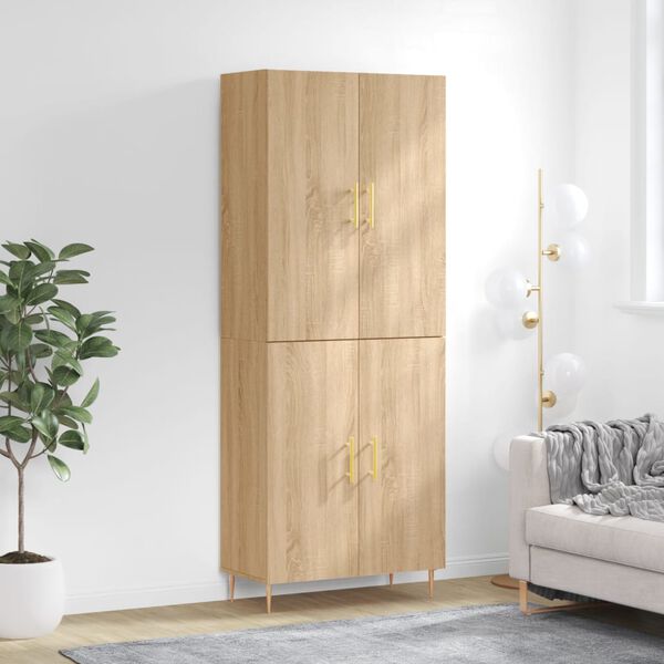 vidaXL Highboard Sonoma Oak 69.5x34x180 cm Engineered Wood