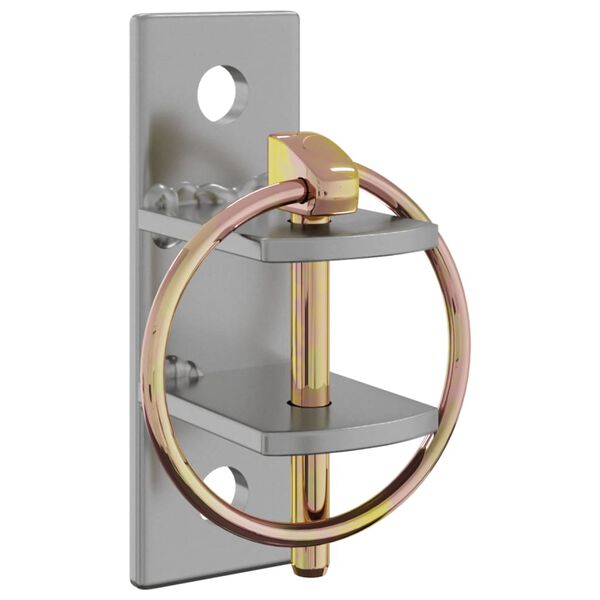 vidaXL Bucket Hooks 3 pcs Wall Mounted Silver and Brown Steel