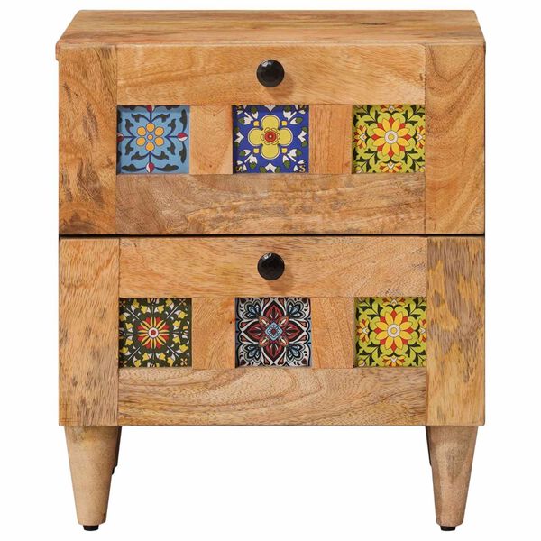 vidaXL Bedside Cabinet Natural 40 x 33.5 x 46 cm Solid Mango Wood