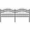 vidaXL Garden Fence Kampen with Spear Top Black 240x75 cm Steel