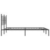 vidaXL Metal Bed Frame without Mattress with Headboard Black 140x190cm
