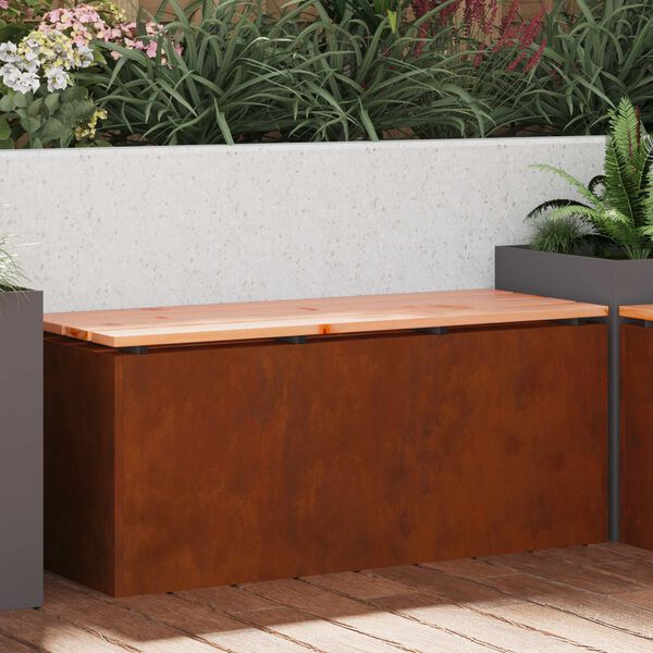vidaXL Garden Bench Rusty 100 x 40 x 43 cm Weathering steel