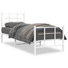 vidaXL Metal Bed Frame without Mattress with Footboard White 80x200cm