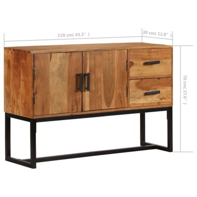 vidaXL Sideboard Brown 110x30x70 cm Solid Wood Acacia