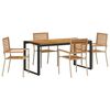 vidaXL Garden Dining Set 5 pcs Beige and Brown Poly Rattan