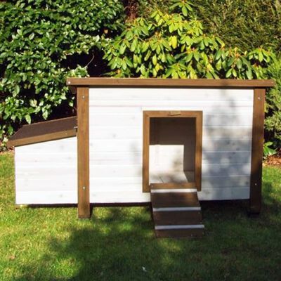 @Pet Outdoor Chicken House 136x74.5x75 cm Wood White and Brown