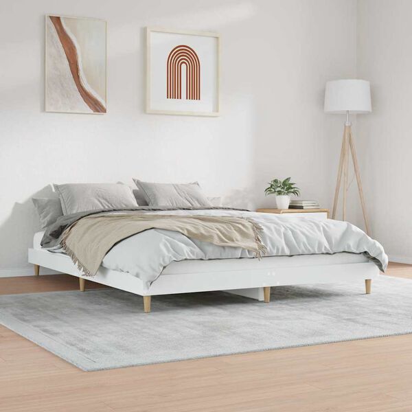 vidaXL Bed Frame without Mattress White 120x200 cm Engineered Wood