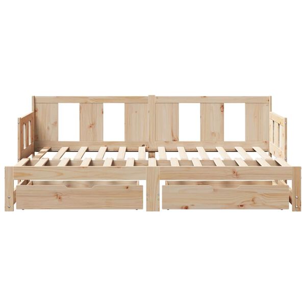 vidaXL Daybed with Trundle and Drawers without Mattress 90x200 cm