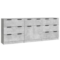 vidaXL 3 Piece Sideboards Concrete Grey Engineered Wood