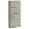vidaXL Shoe Cabinet Concrete Grey 63x24x147 cm Engineered Wood