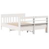 vidaXL Bed Frame without Mattress White 120x190 cm Small Double Solid Wood Pine