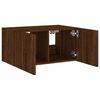 vidaXL TV Wall Cabinet with LED Lights Brown Oak 60x35x31 cm