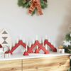 vidaXL Christmas Candle Bridge with 7 LEDs 3 pcs Red 39.5 x 5 x 29 cm