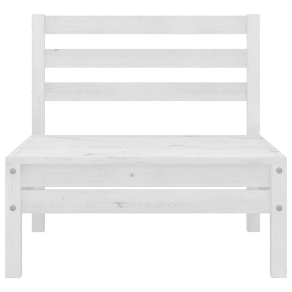 vidaXL Garden Middle Sofa White Solid Wood Pine