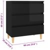 vidaXL Sideboard High Gloss Black 60x35x69 cm Engineered Wood