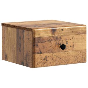 vidaXL Wall-Mounted Bedside Cabinet Old Wood 34.5 x 33 x 20 cm