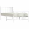 vidaXL Metal Bed Frame without Mattress with Footboard White 90x200cm