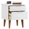 vidaXL Bedside Cabinet MOLDE White 40x35x48 cm Solid Wood Pine