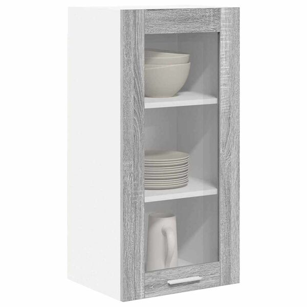 vidaXL Hanging Cabinet with Storage 2 pcs Grey Sonoma 40 x 31 x 80 cm