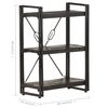 vidaXL 3-Tier Bookcase Black 60x30x80 cm Solid Mango Wood