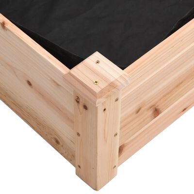 vidaXL Garden Raised Bed with Liner 120x45x25 cm Solid Wood Fir
