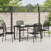 vidaXL Garden Dining Set 5 pcs Black Powder-Coated Steel