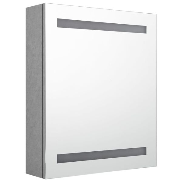vidaXL LED Bathroom Mirror Cabinet Concrete Grey 50x14x60 cm
