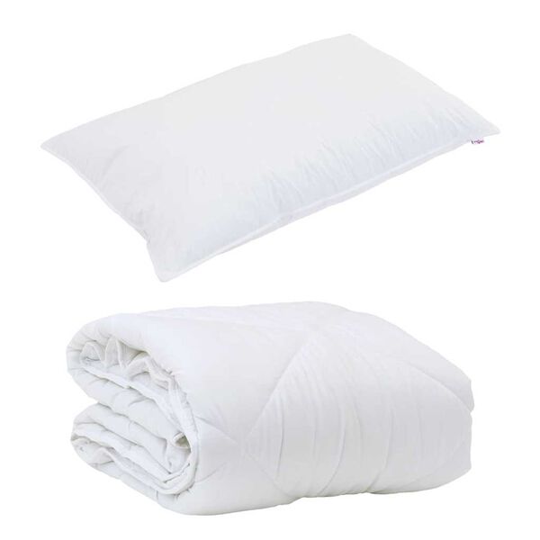 vidaXL Summer Duvet with Pillow 2 pcs White Microfiber