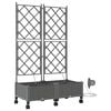 vidaXL Garden Planter with Irrigation&Wheels 2 pcs Light Grey PP