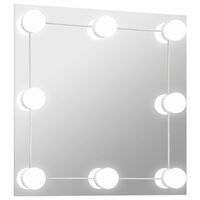 vidaXL Wall Mirror with LED Lights Square Glass