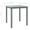 vidaXL Garden Table Light Grey 80x80x74 cm Aluminium and Glass