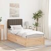 vidaXL Bed Frame with Upholstered Headboard Taupe 75 x 190 cm