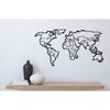 Homemania Wall Decoration World Map 11 100x53 cm Metal Black