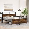 vidaXL Metal Bed Frame without Mattress Smoked Oak 140x190 cm