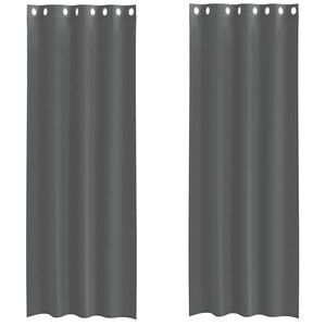 vidaXL Voile Curtains with Grommets 2 pcs Dark Grey 140x300 cm
