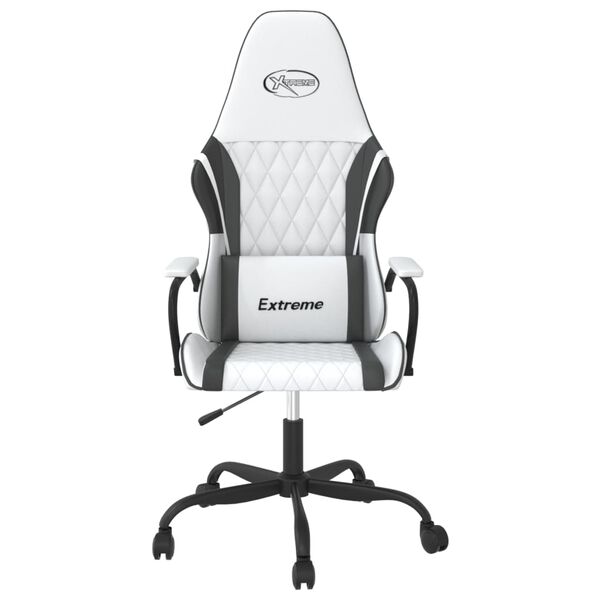 vidaXL Gaming Chair White and Black Faux Leather